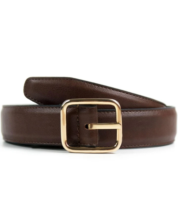 Will's Vegan Store Damen vegan Gürtel Geometrisch 3 Cm Dunkelbraun