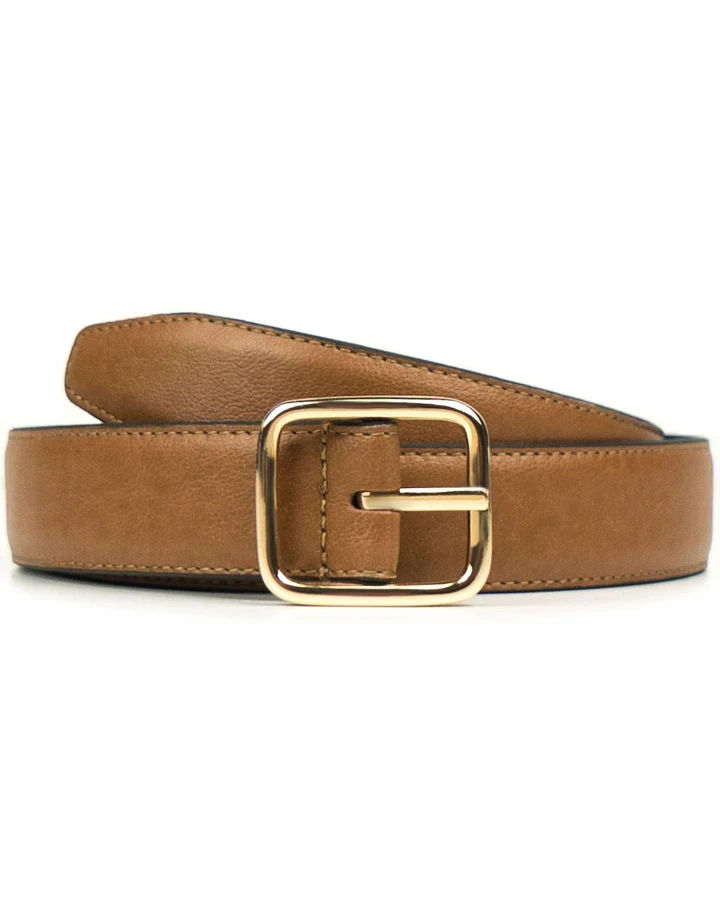 Will's Vegan Store Damen vegan Gürtel Geometrisch 3 Cm Braun