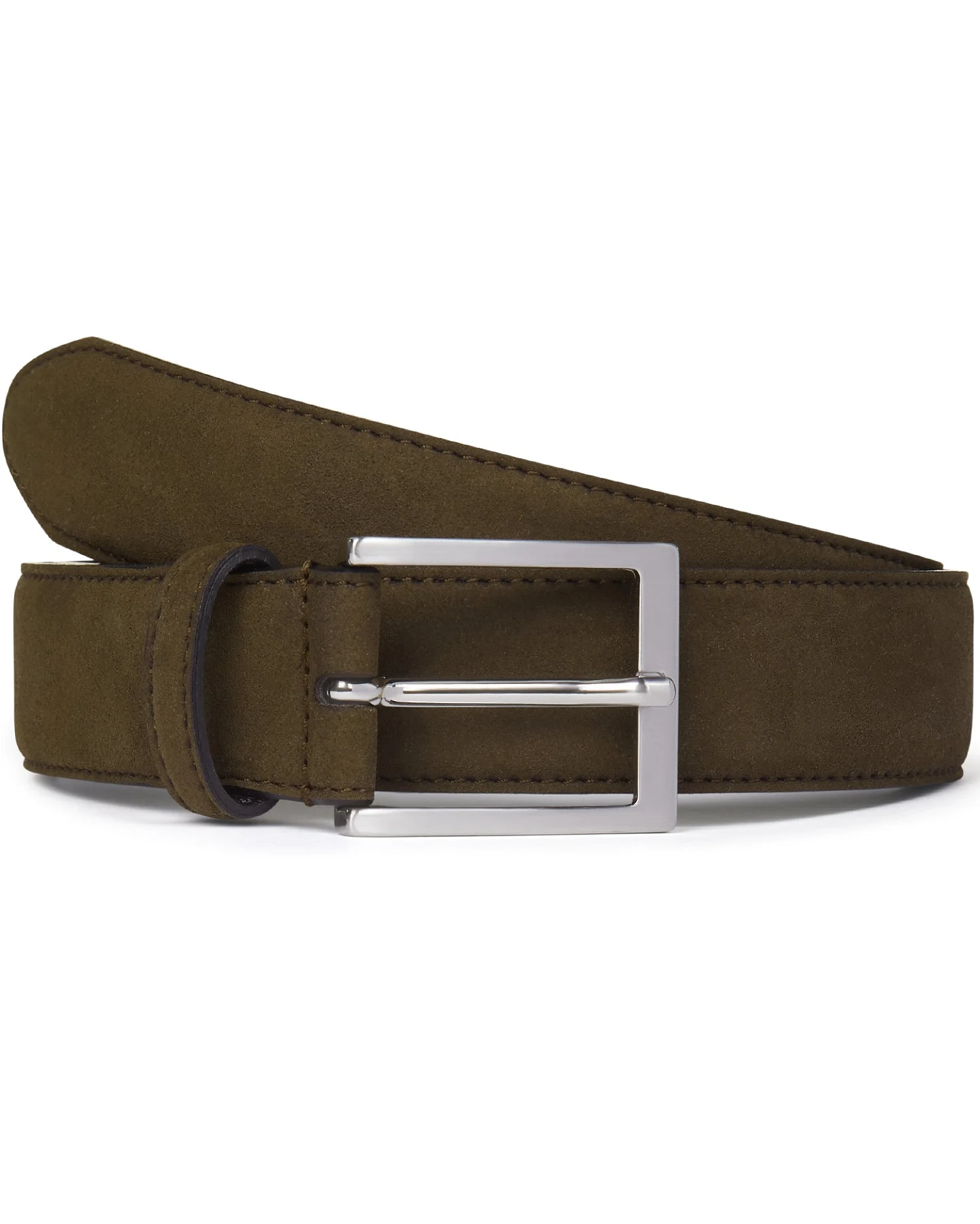 Will's Vegan Store Herren vegan Herren Classic 3,5cm Gürtel Dunkelbraun Veganes Wildleder – Ansicht 2