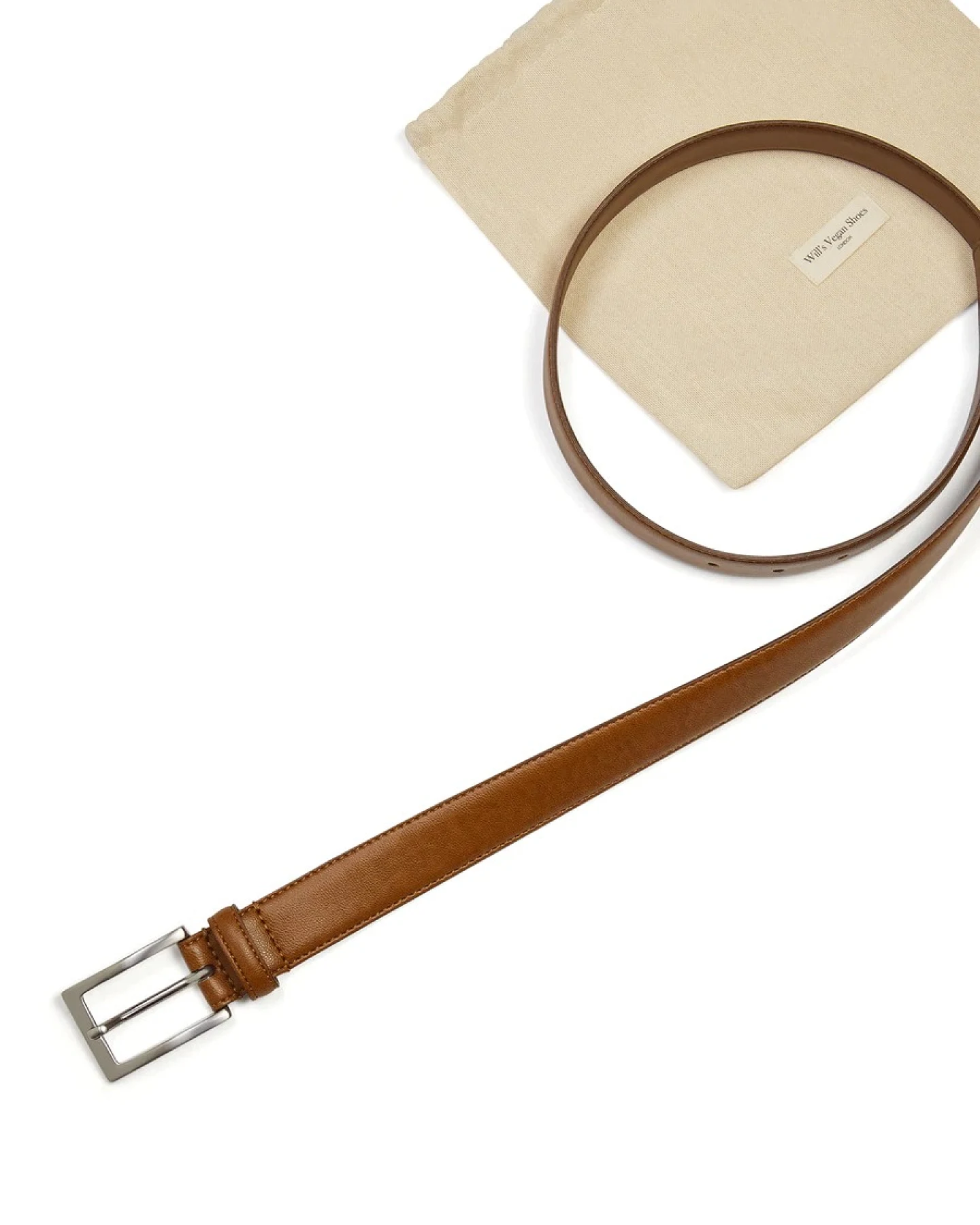 Will's Vegan Store Herren vegan Klassischer 3cm Gürtel Tan – Ansicht 2