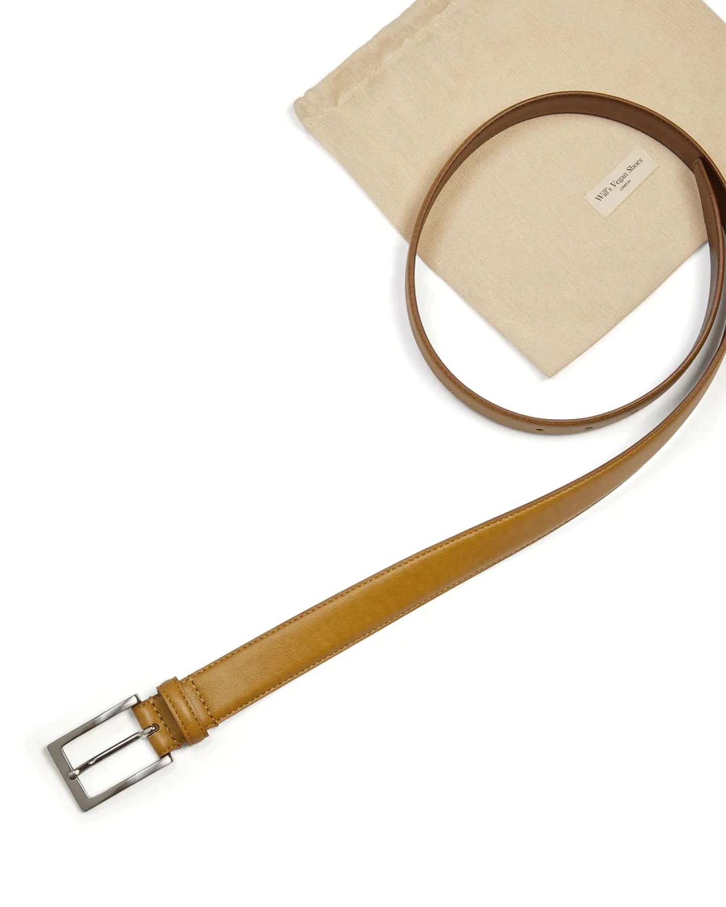 Will's Vegan Store Herren vegan Klassischer Gürtel 3 Cm Hellbraun – Ansicht 2