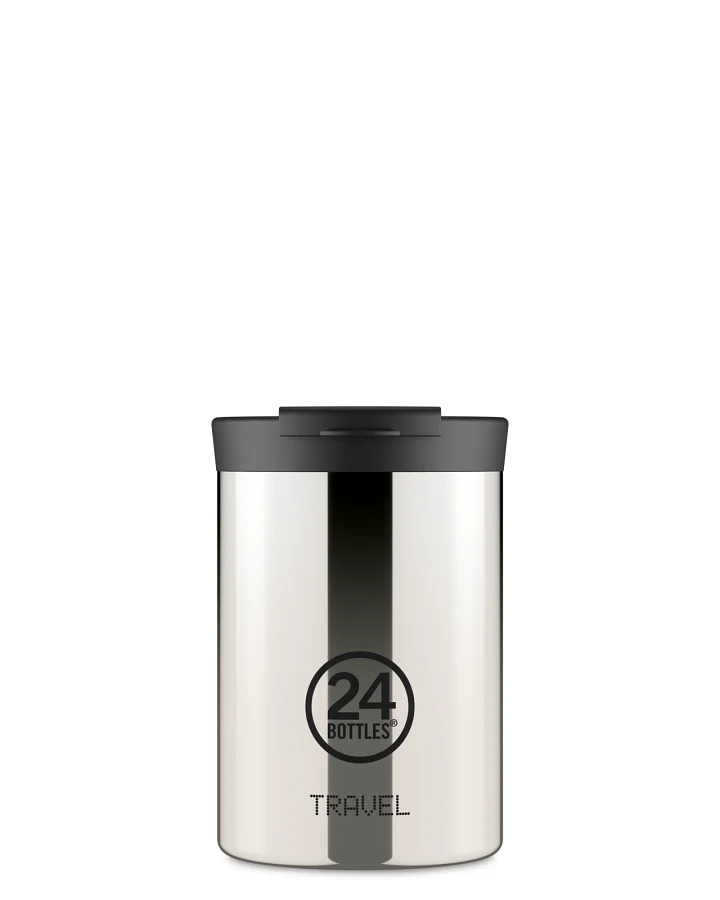 Thermos Becher to go, Isolierbecher 350 ml, silber, personalisierbar, Travel Tumbler Mirror Steel - 24Bottles
