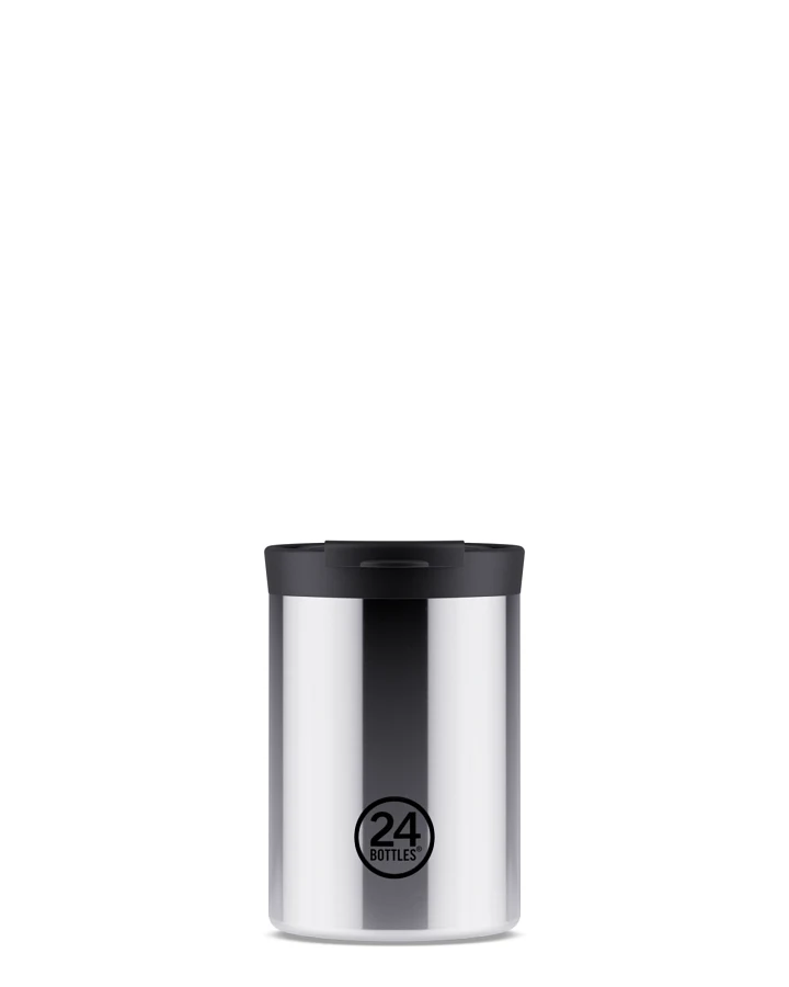 Thermos Becher to go, Isolierbecher 350 ml, silber, personalisierbar, Travel Tumbler Mirror Steel - 24Bottles