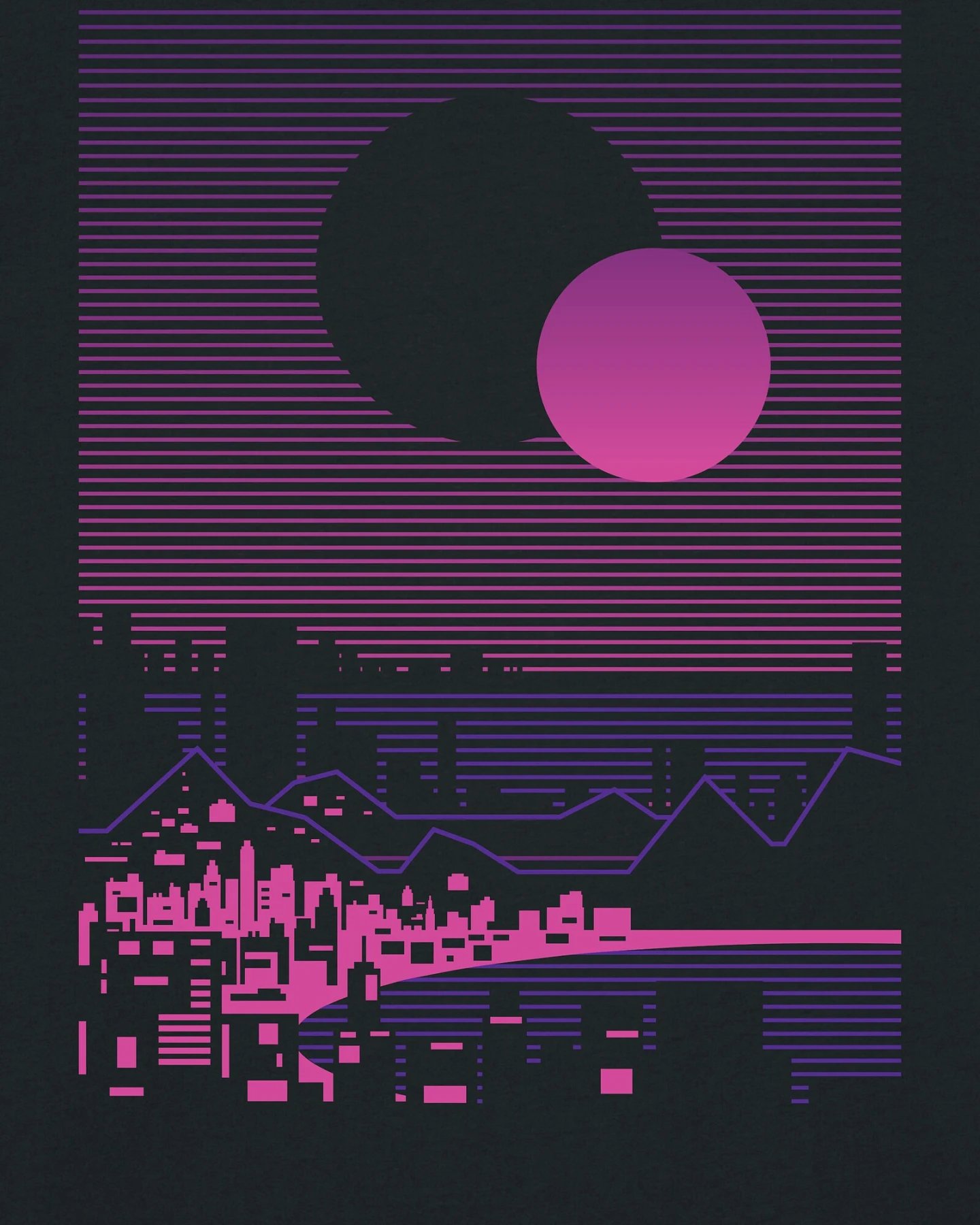 Watapparel T-Shirt Sun and Moon Skyline – Ansicht 3