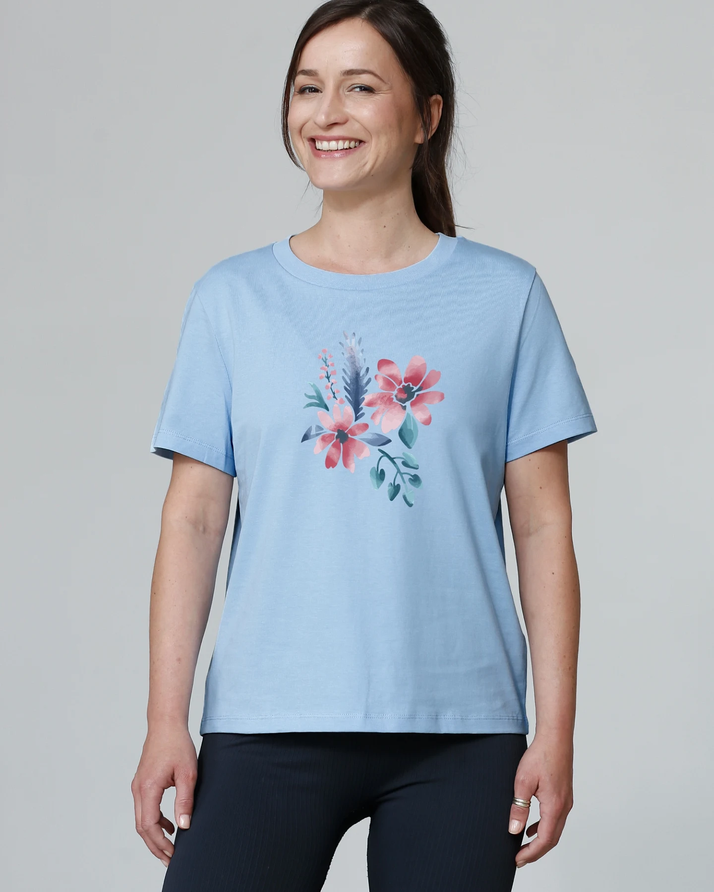 Watapparel T-Shirt Blume in Wasserfarbe 02 – Ansicht 2