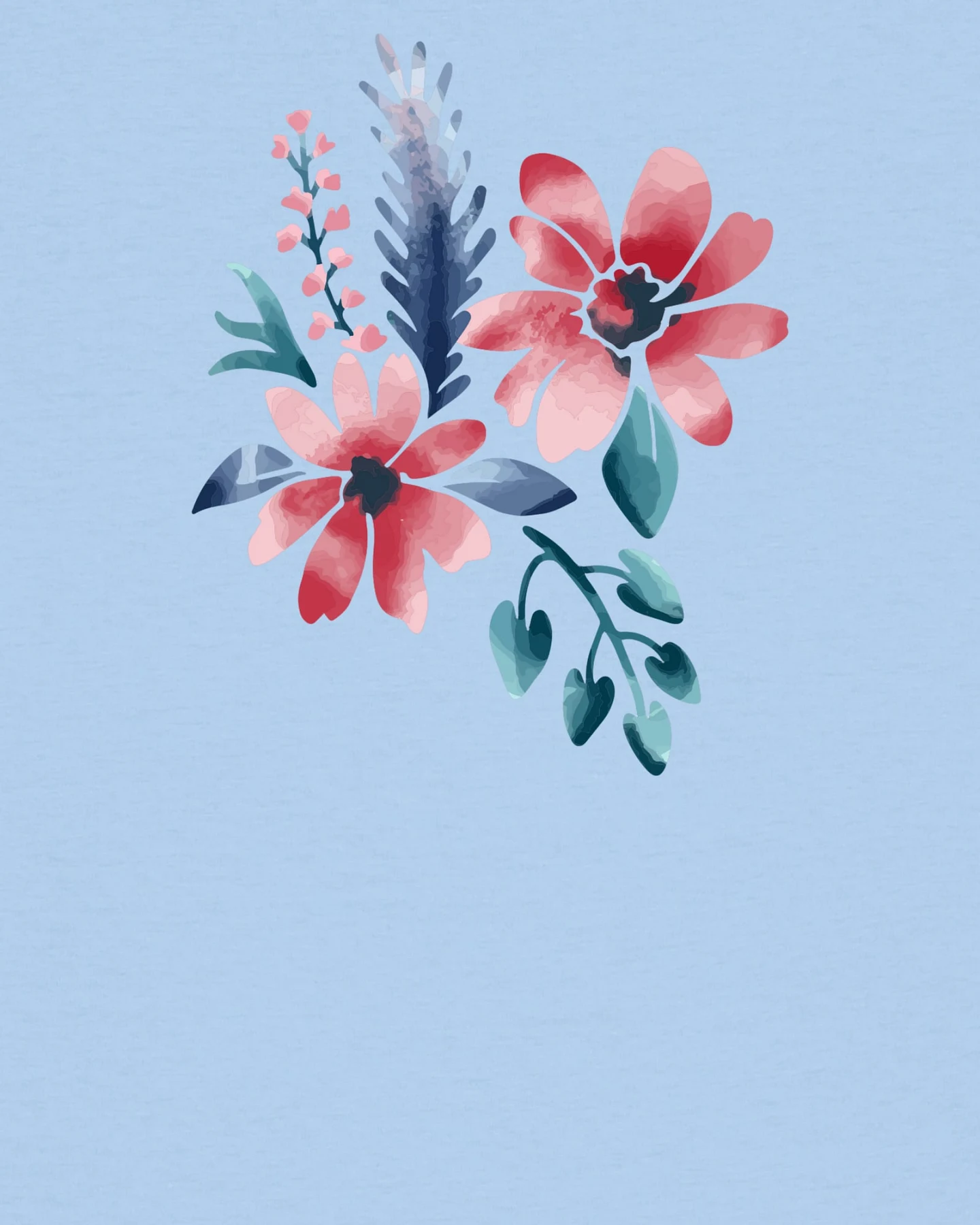 Watapparel T-Shirt Blume in Wasserfarbe 02 – Ansicht 3