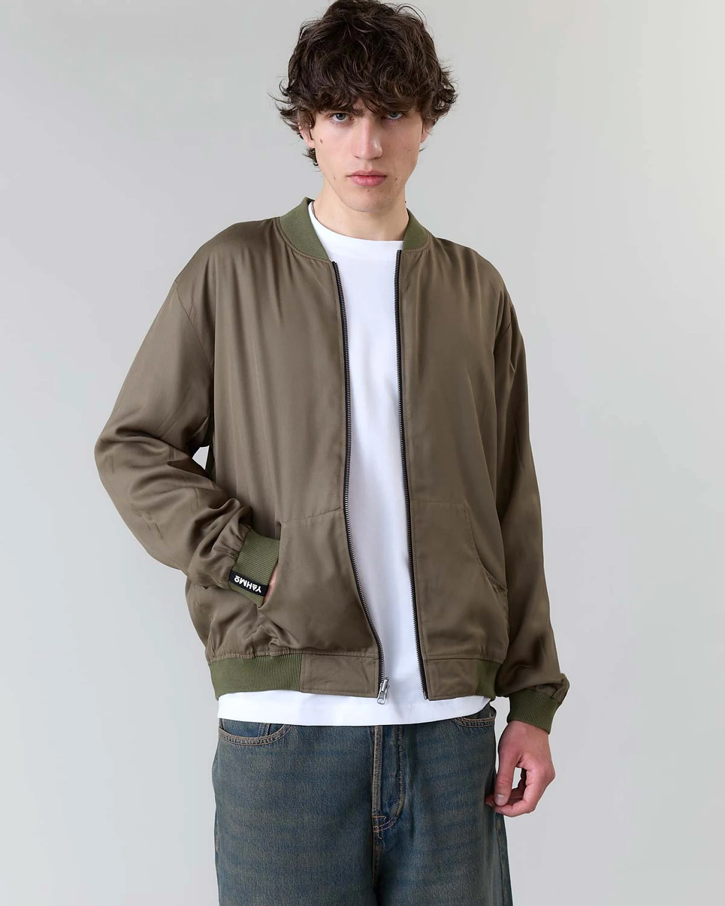 Yahmo Herren vegan Jacke Bomber Reversible Laslo Daydream/Olive – Ansicht 2