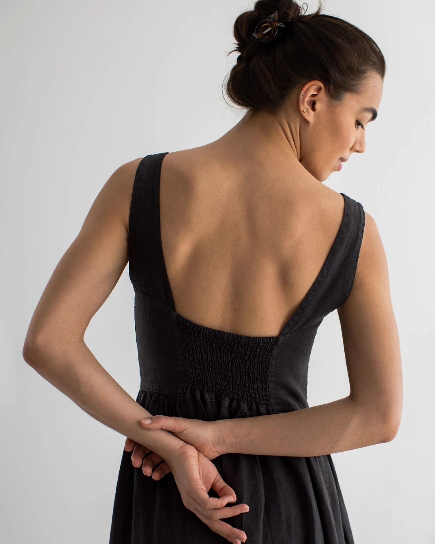 TWOTHIRDS Damen vegan Kleid Formentera Schwarz – Ansicht 2