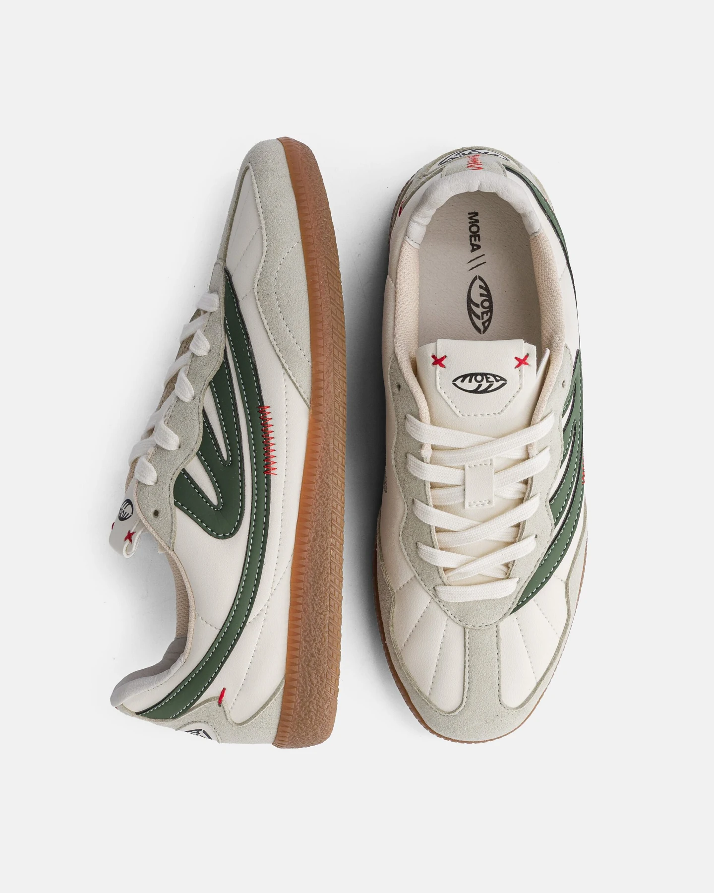 MoEa Herren vegan Sneaker Flow Wl Weiß Grün Apfel – Ansicht 2