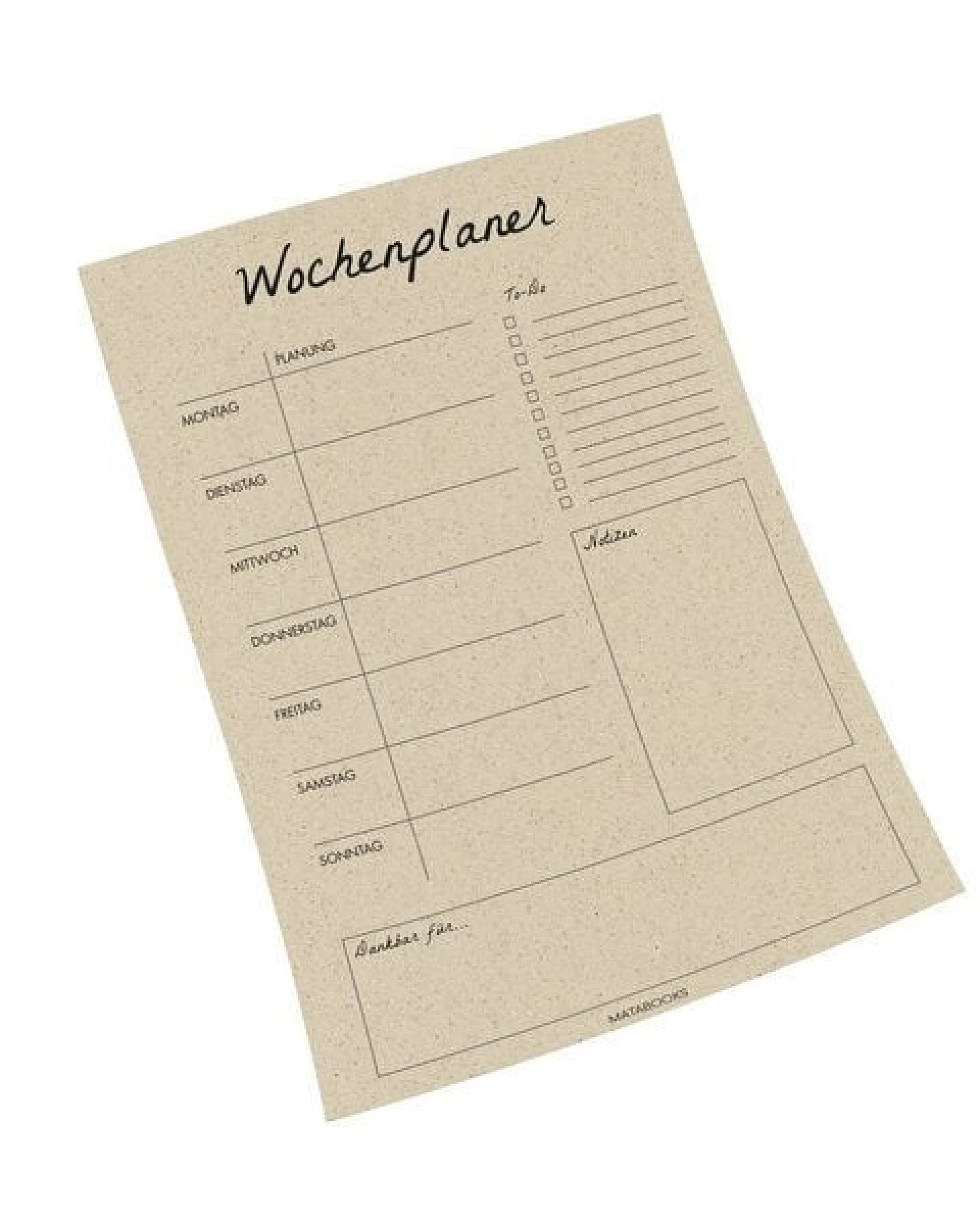 matabooks® A4 Wochenplaner/Familienplaner aus Graspapier mit To-do – 54 Blatt – Ansicht 2