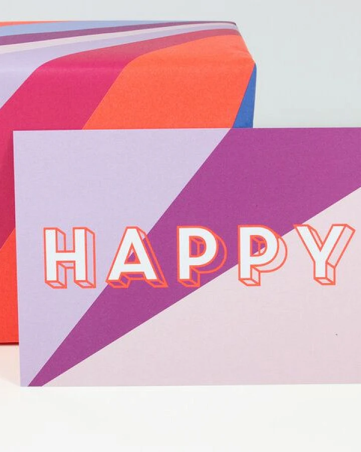 Bow & Hummingbird Postkarte Happy
