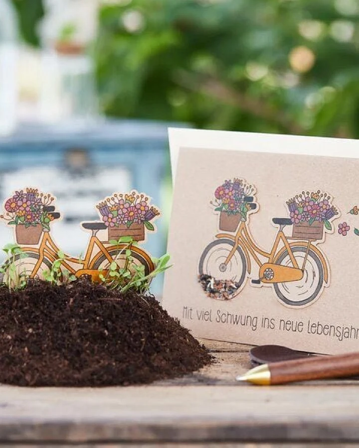 Die Stadtgärtner Geburtstagskarte mit Saatpapier I Schöne Karte zum Geburtstag (DIN A6)