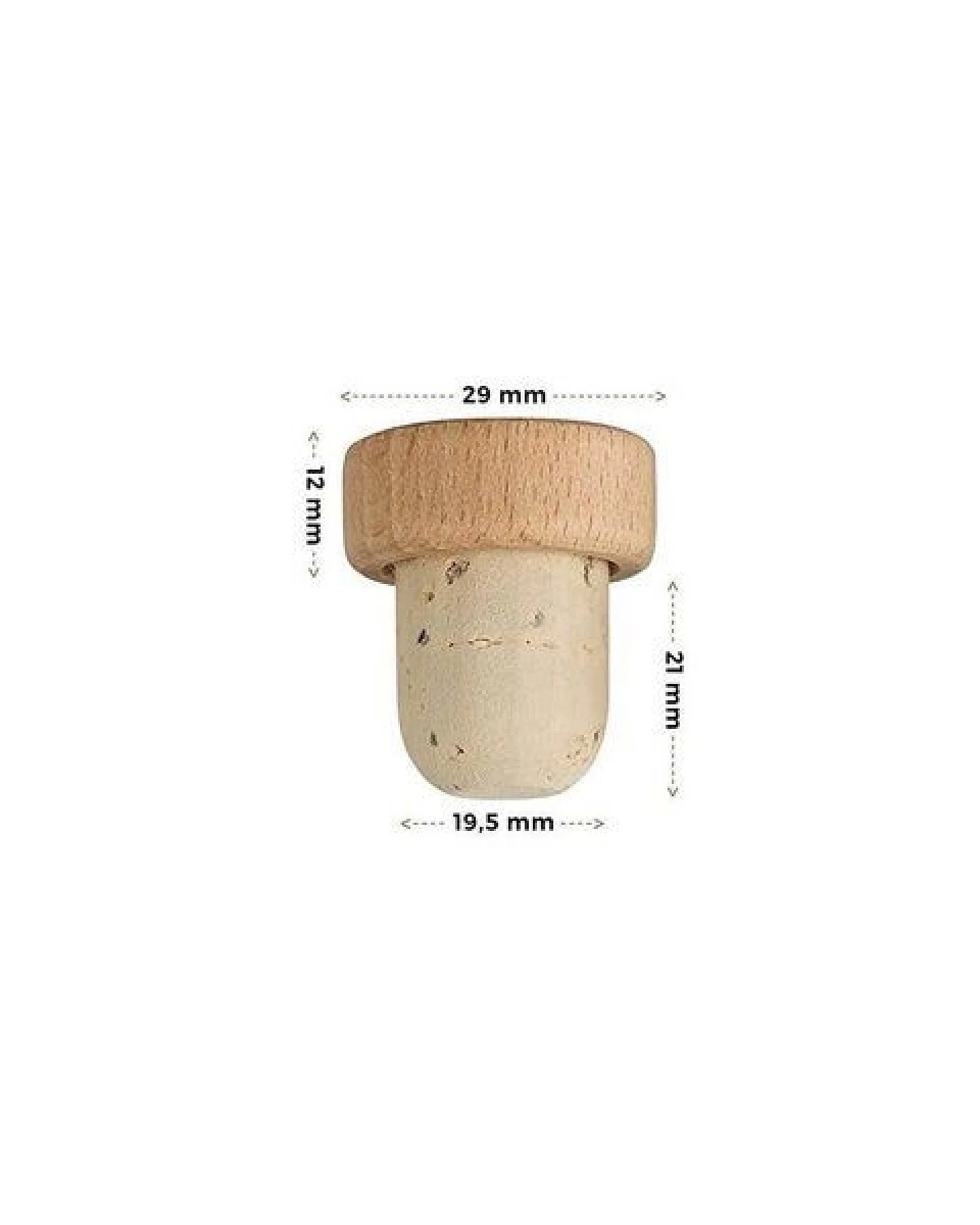 Kork-Deko Griffkorken mit Holzgriff 19,5mm – Ansicht 3