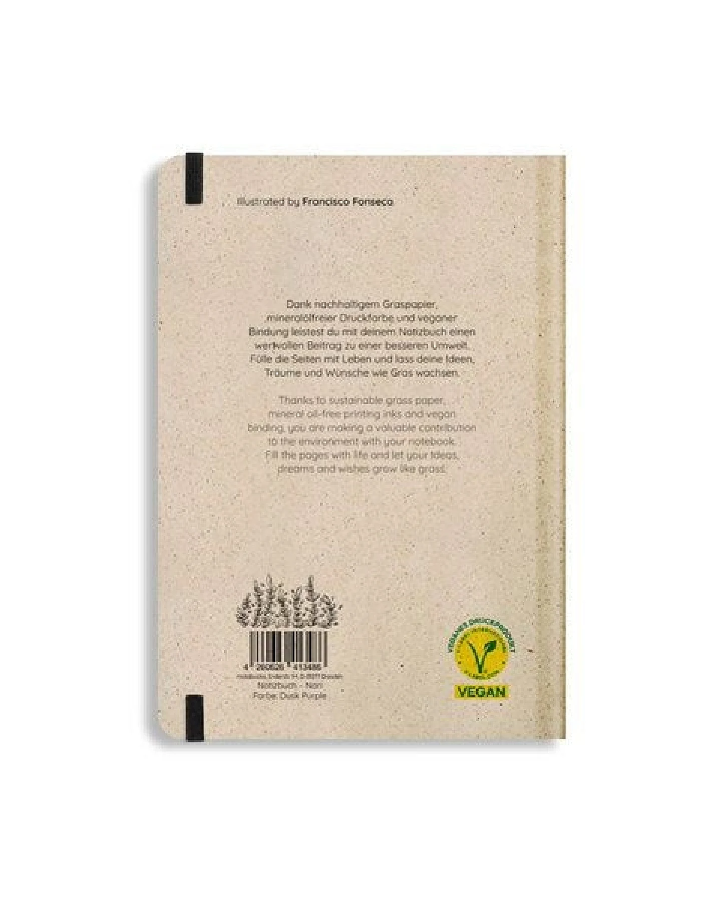 matabooks® Nachhaltiges A5 Notizbuch/Journal/Schreibheft aus Süßgraspapier – Nari (liniert) – Ansicht 3