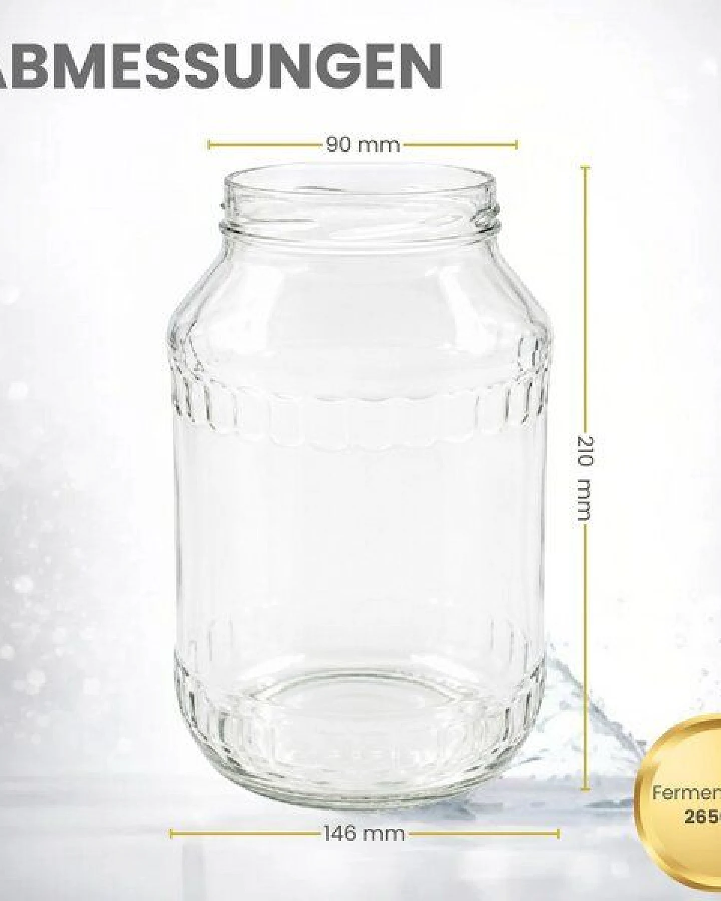 mikken 2 große Einmachgläser 2650 ml mit Deckel (TO100) – Ansicht 3