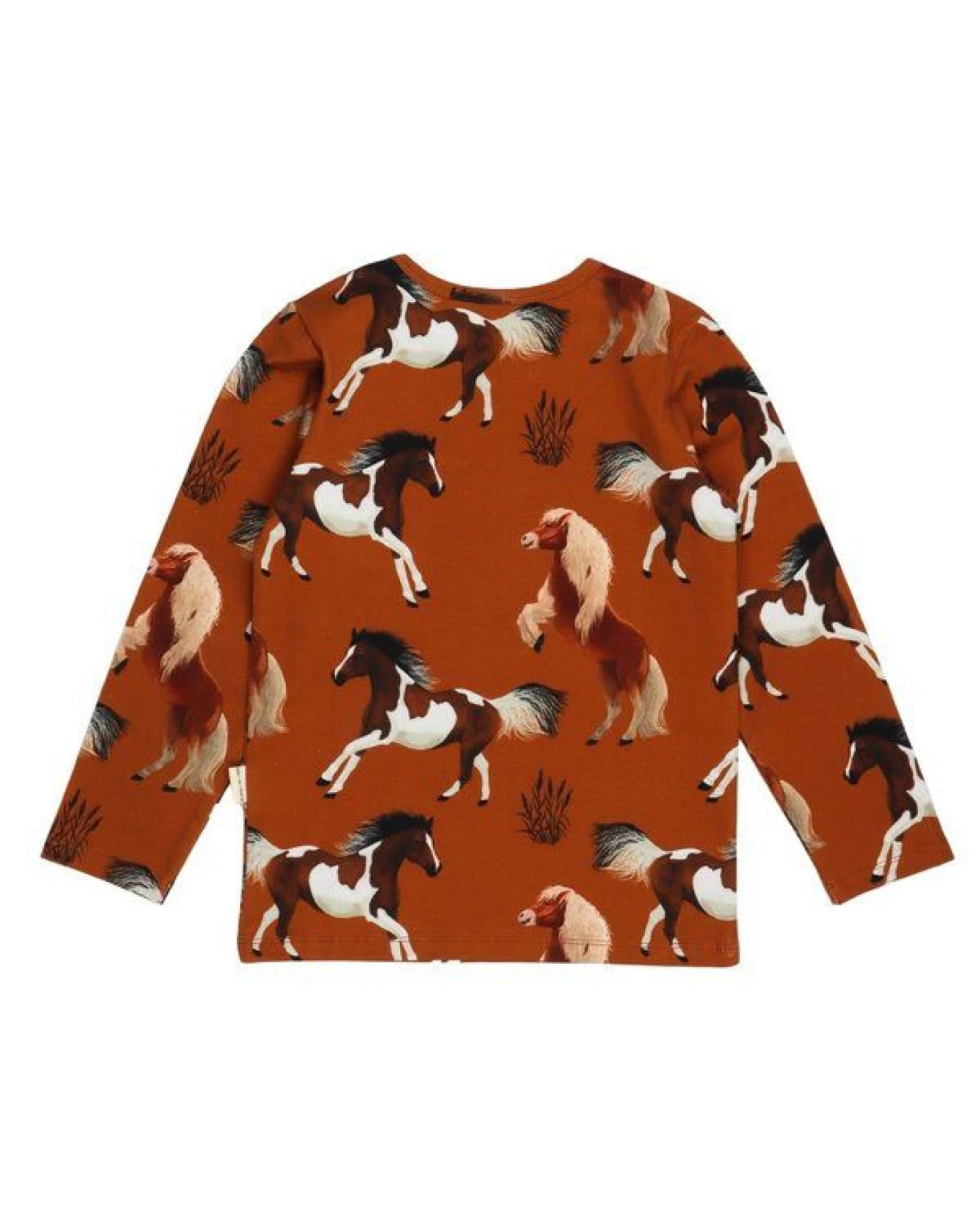 Kinder Langarmshirt Joyful Horses Bio-Baumwolle – GOTS-zertifiziertes Walkiddy Shirt mit Pferde-Print, weich, hautfreundlich & alltagstauglich – Ansicht 4