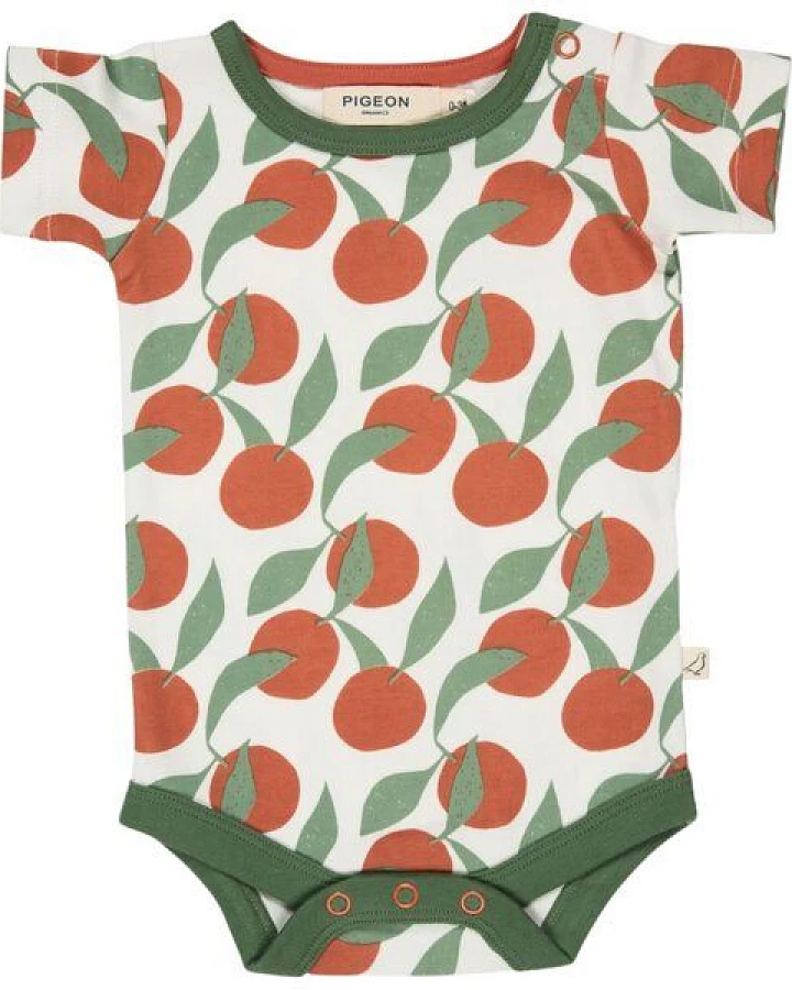 Pigeon by Organics for Kids Kinder-Kurzarmbody mit Aufdruck