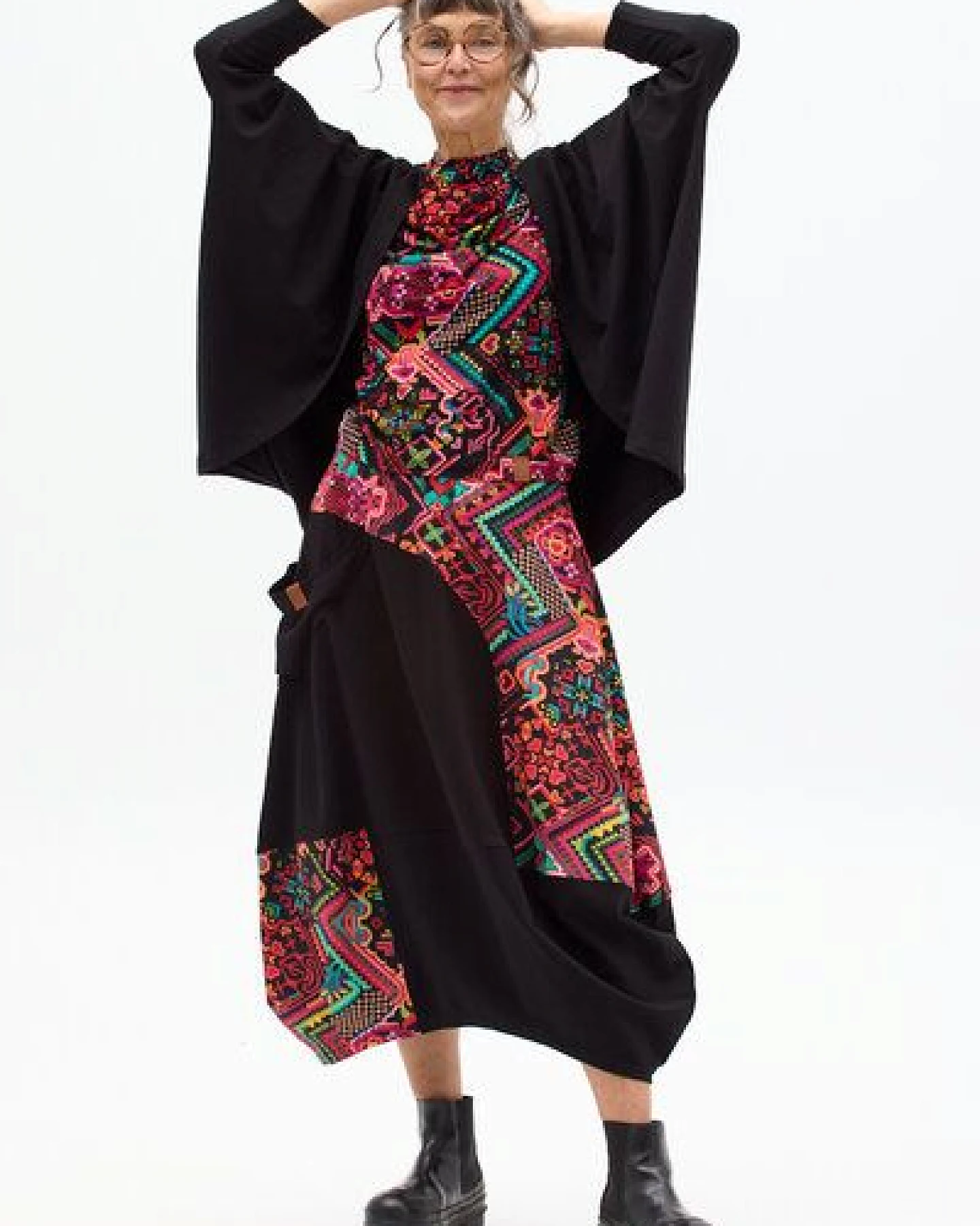 Stripe Cardigan – Cape – Jäckchen – Oversize aus Modalmix – fair produziert in EU – KOKOworld Print – Ansicht 2