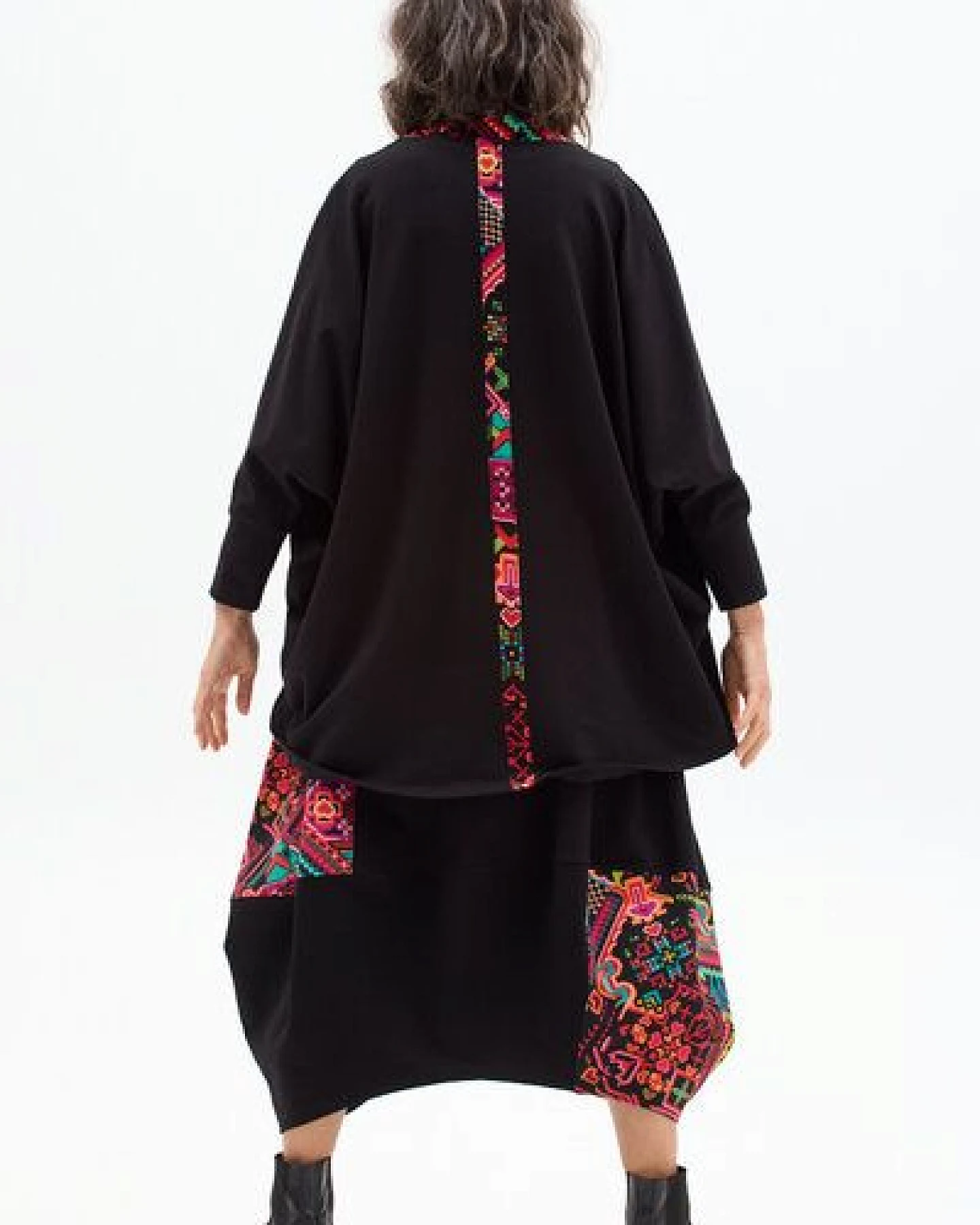 Stripe Cardigan – Cape – Jäckchen – Oversize aus Modalmix – fair produziert in EU – KOKOworld Print – Ansicht 4