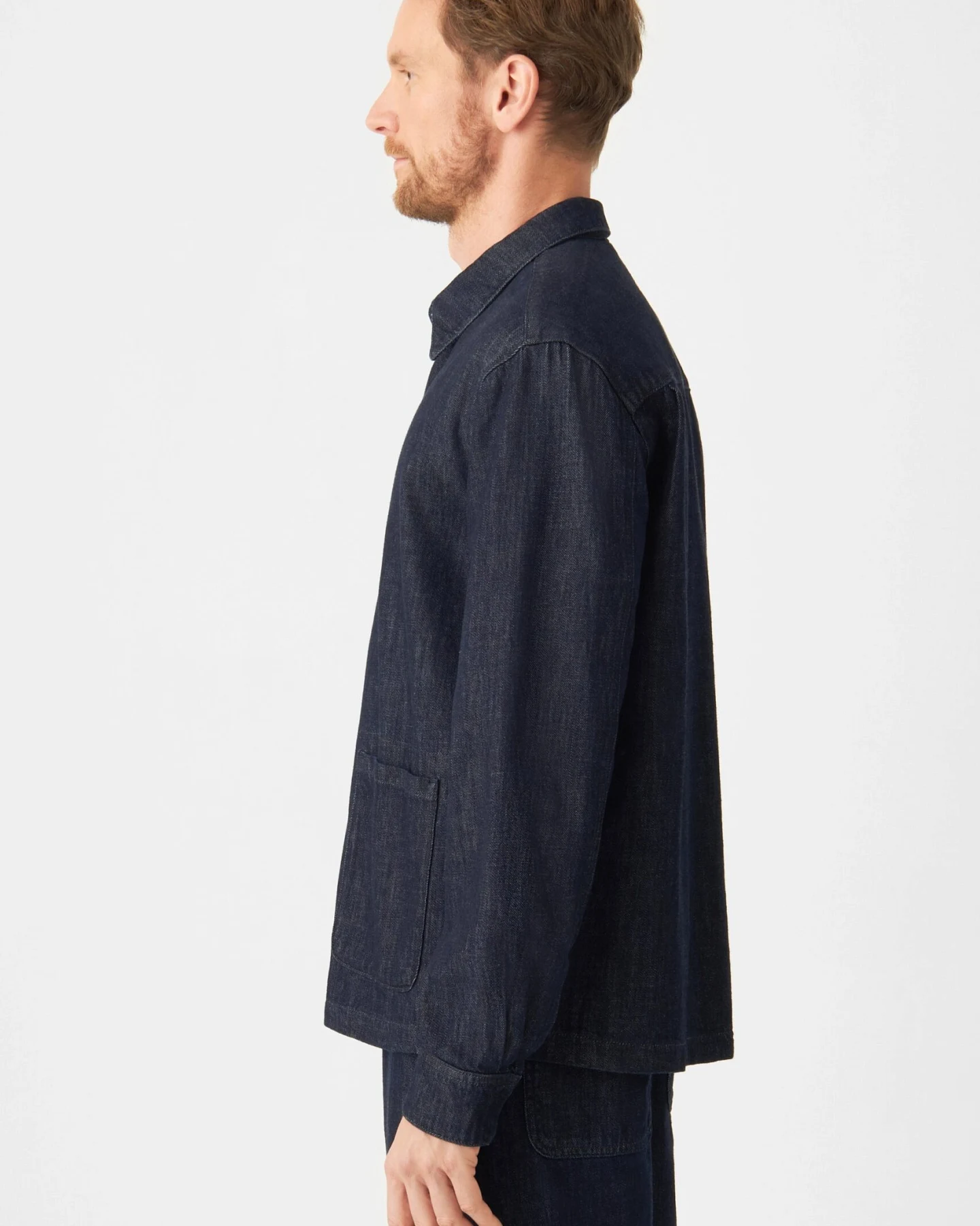 Dawn Herren vegan Jacke Sorry Shacket Blau – Ansicht 2