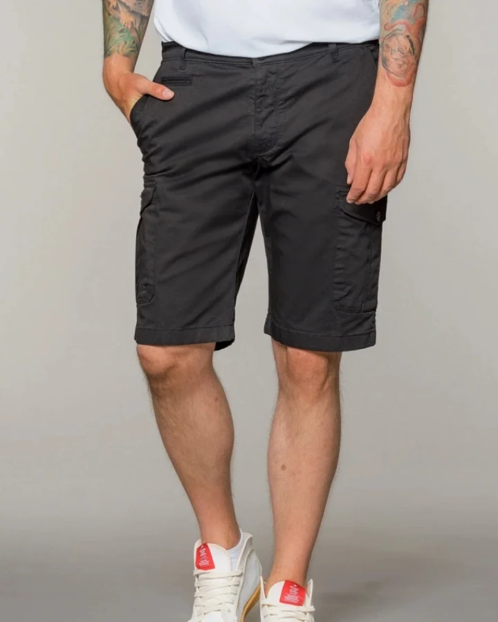 Feuervogl Herren vegan Shorts Bermuda Cargo La:Rs Schwarz