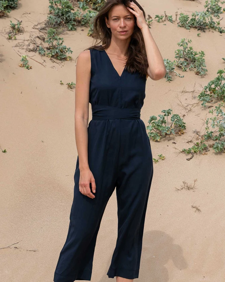 Widda Damen vegan Jumpsuit Anibas Dunkelblau