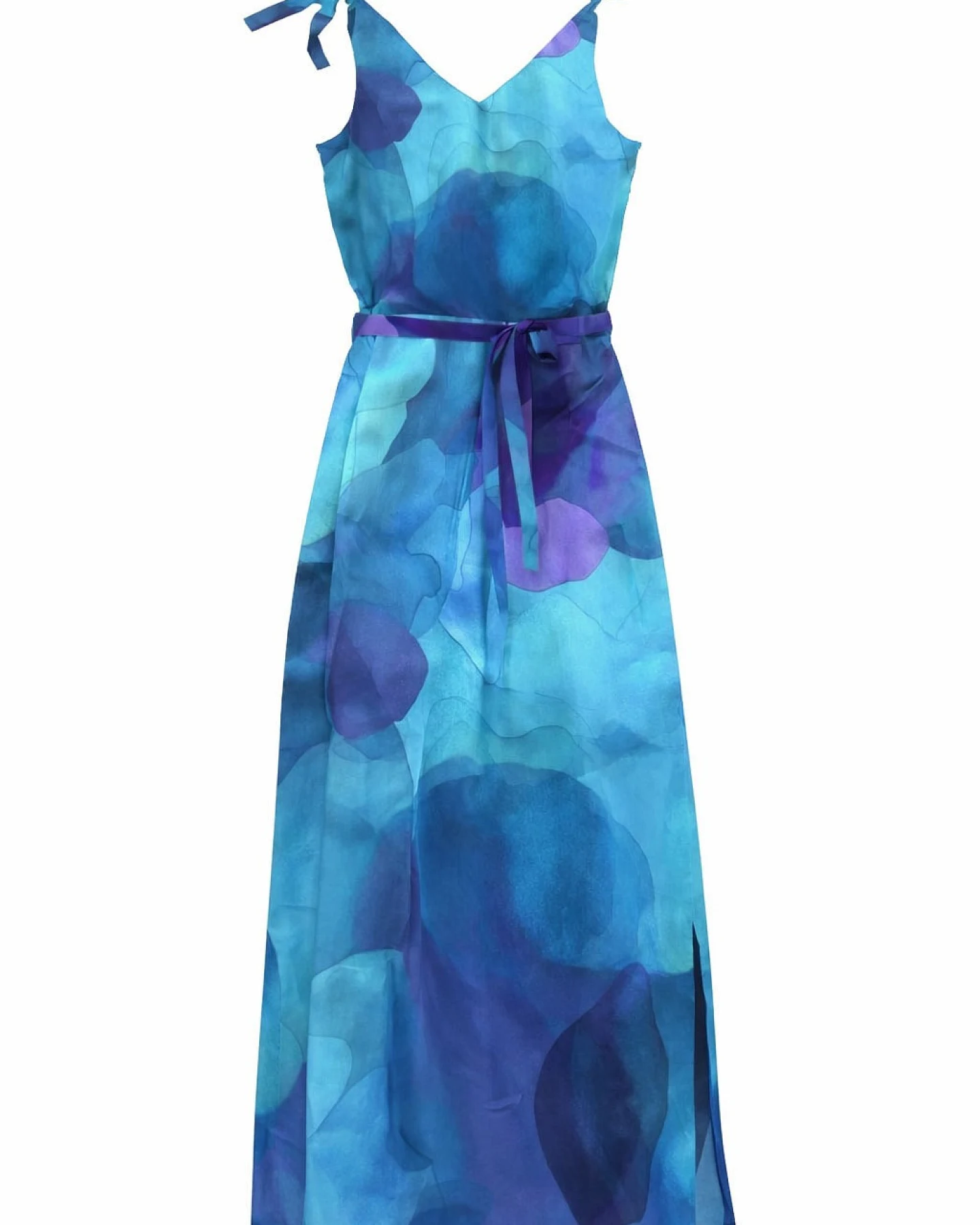 WiDDA Damen vegan Kleid Bowie Dark Clouds Blau – Ansicht 2
