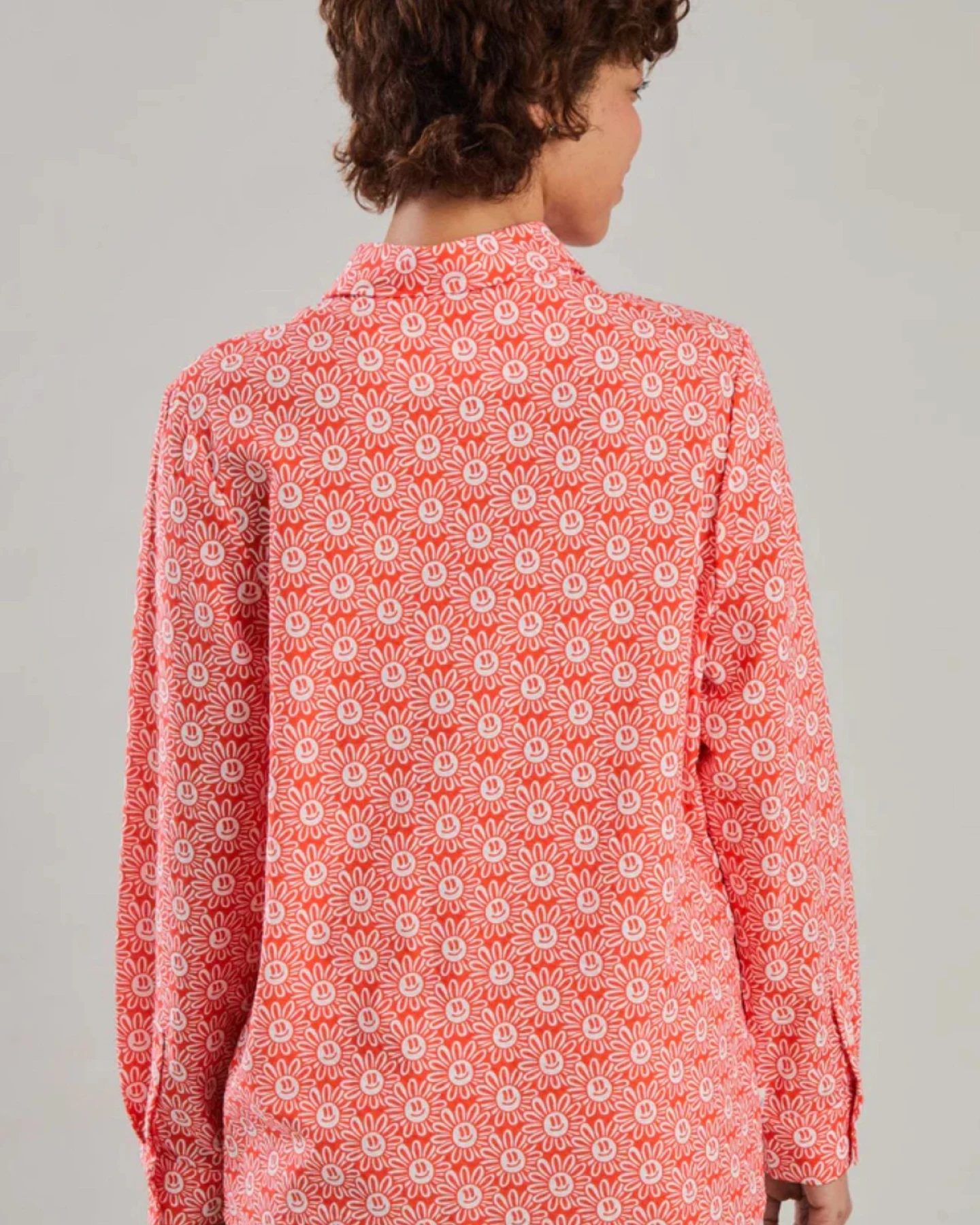 Bluse Asis Percales Daisy Rot – Ansicht 2