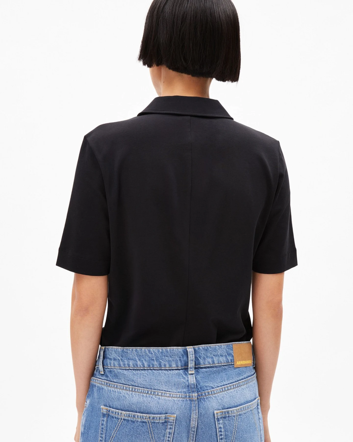 Bluse Kurzarm Nalitaa Schwarz – Ansicht 5