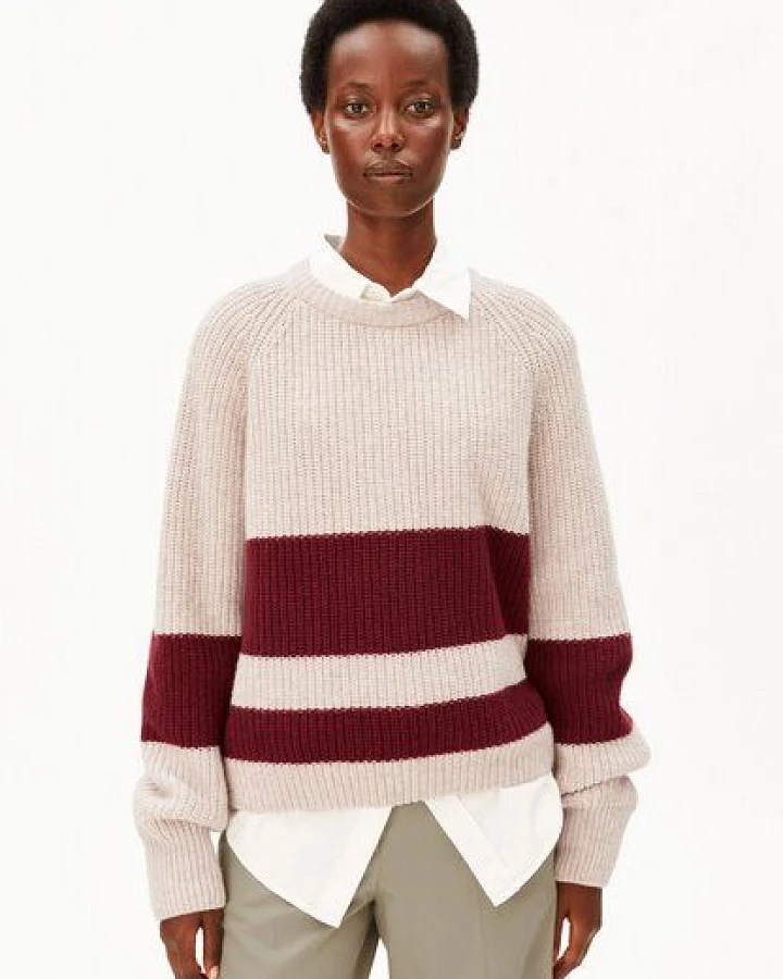 ARMEDANGELS RIB STRIPED Damen Strickpullover aus Bio-Woll Mix