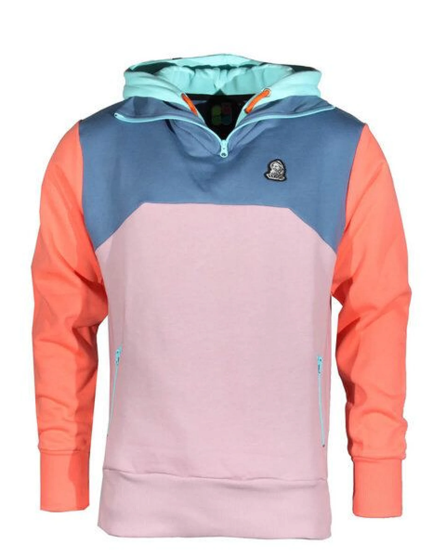 FÄDD Unisex 1/4 Sweatjacke aus Bio-Baumwolle "Troijer VZ Heimat" Rosa Blau – Ansicht 2
