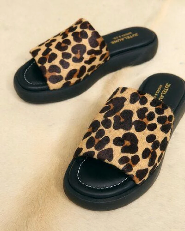 Jutelaune Emilie Leopard Sandals