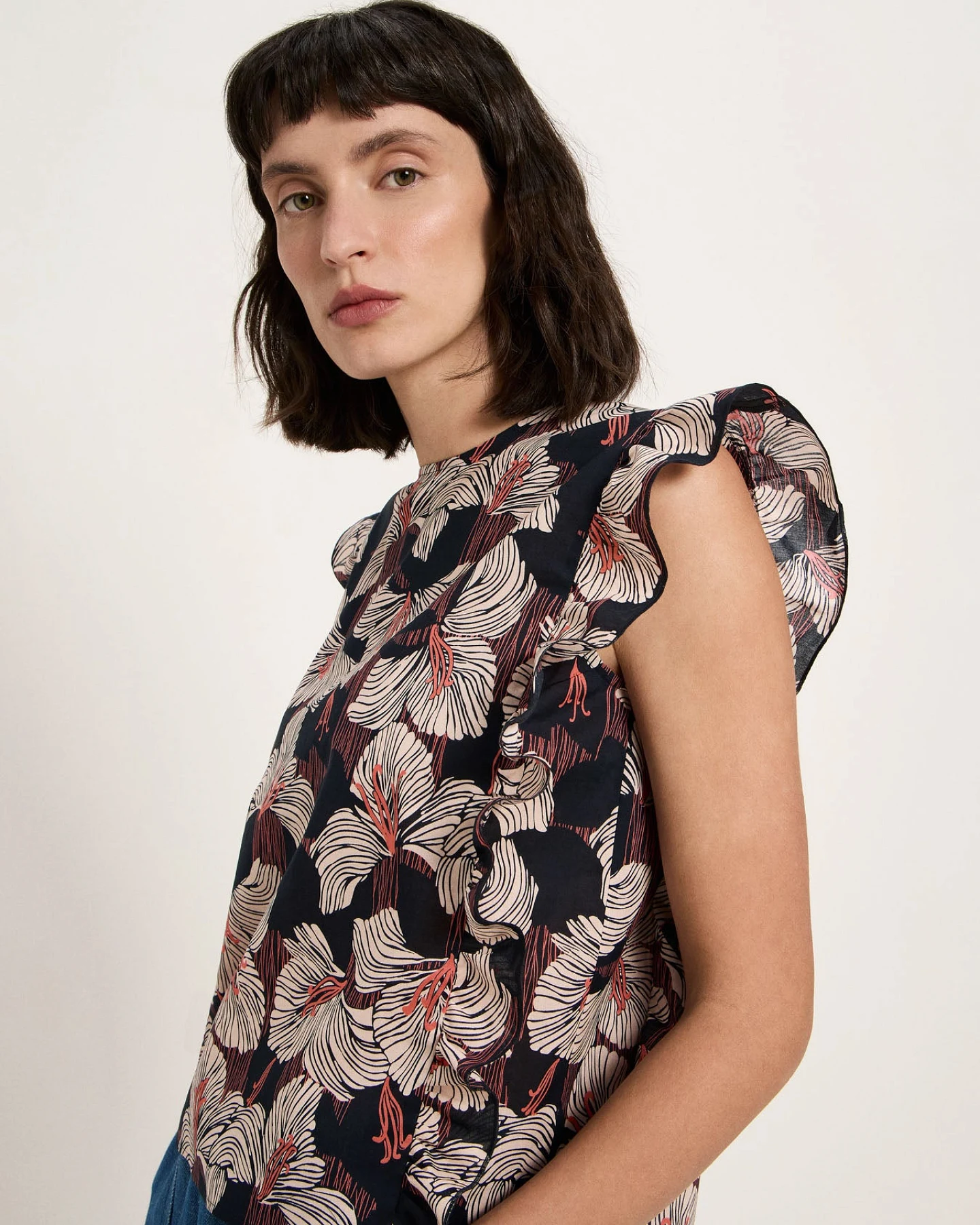 Blusenshirt mit Volant (GOTS) – Ansicht 3