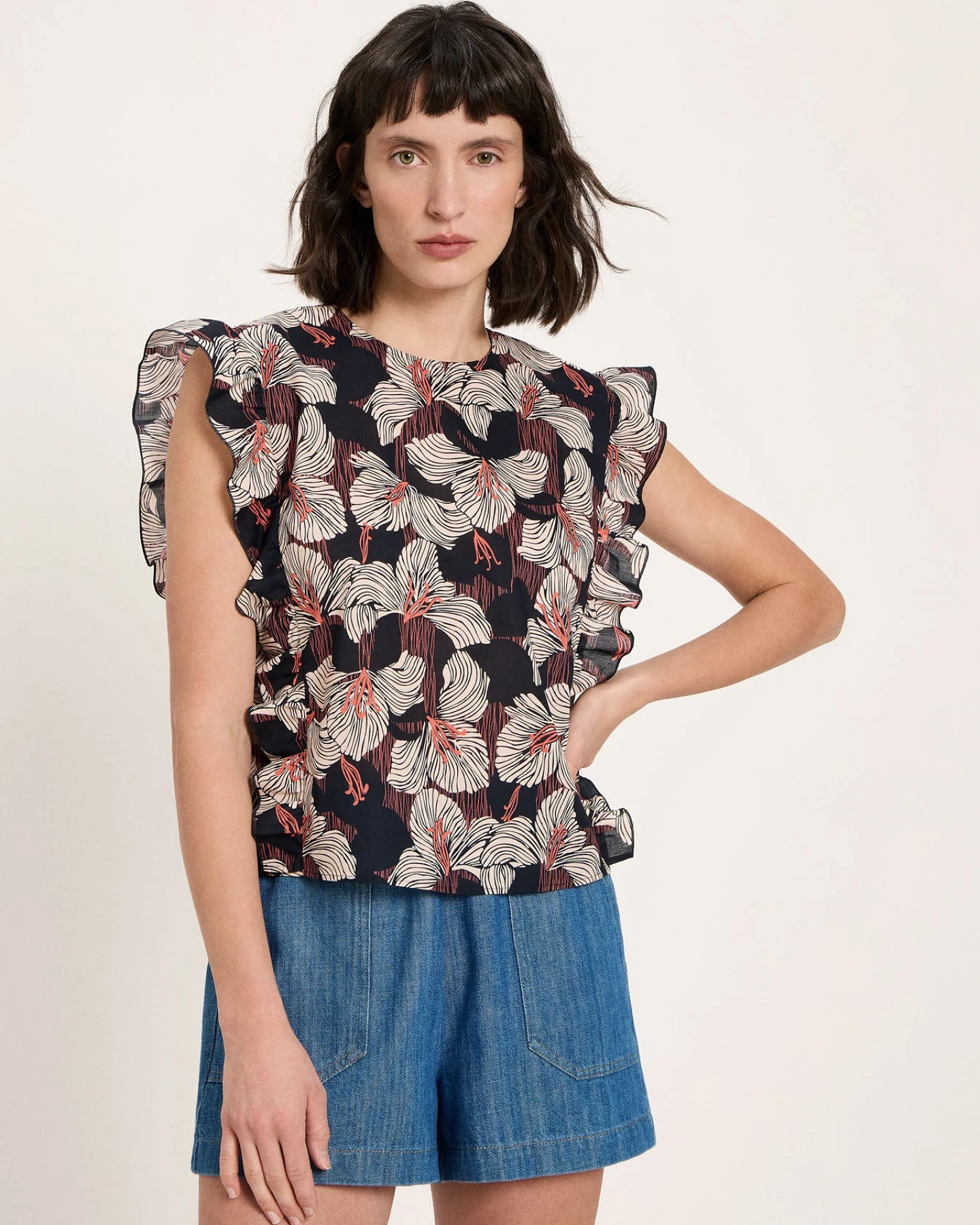 Blusenshirt mit Volant (GOTS) – Ansicht 4