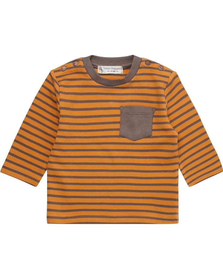 Elan Baby Shirt Longsleeve Yellow-Dark Grey Stripes 62