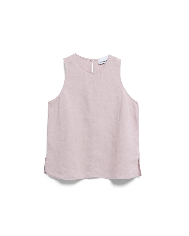 Pure Linen Blouse Top Pink Mist XS