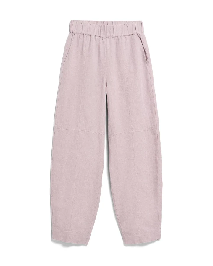 Pure Linen Pull On Barrel Pant Pink Mist XS