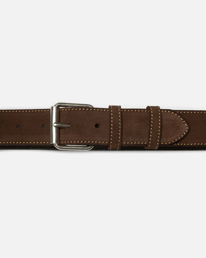 Pedersson Suede Leder-Gürtel Dark Brown 90