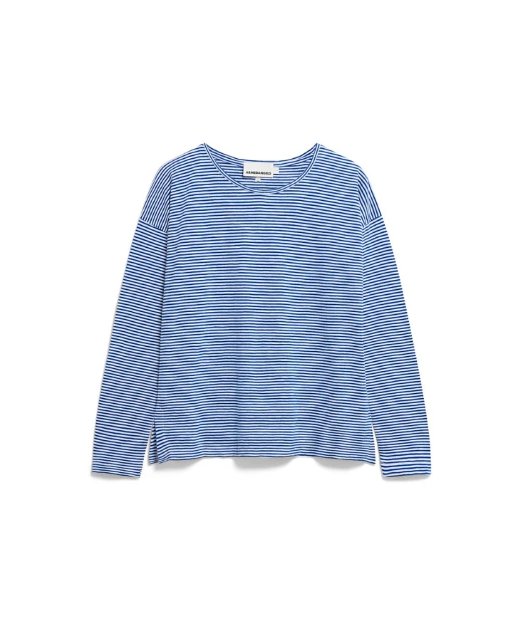 Xianaa Stripes Longsleeve Oatmilk-Dynamo Blue S
