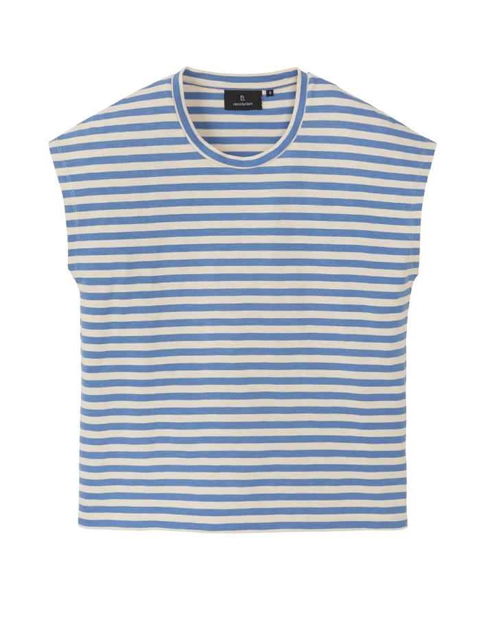 Women T-Shirt Zinnia Stripes Electric Blue S