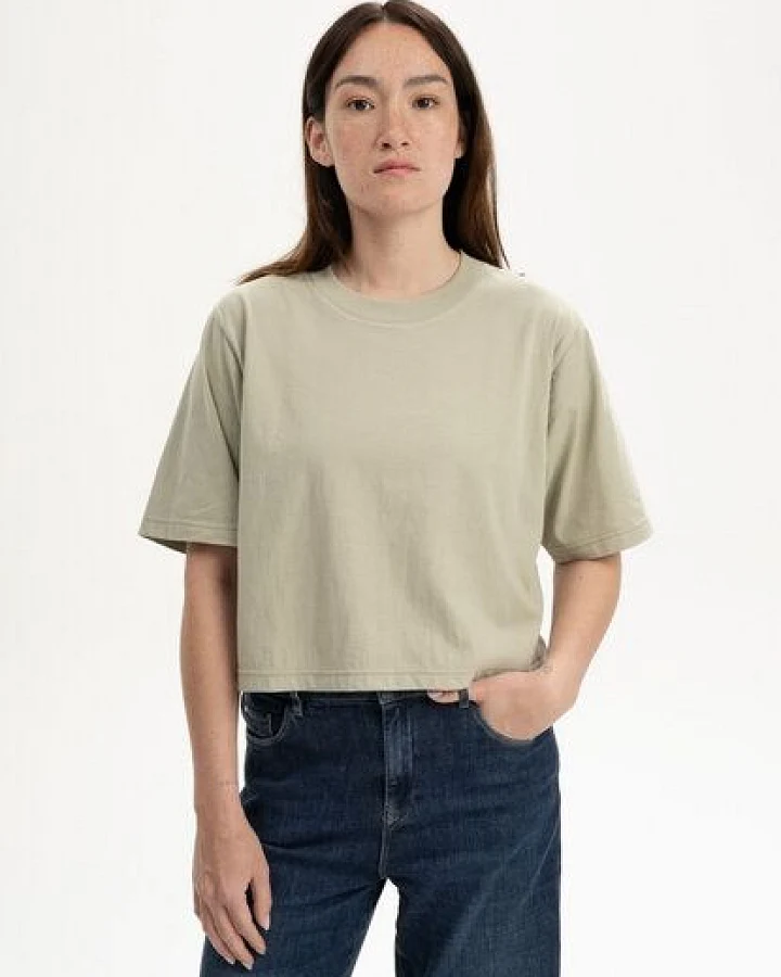 Cropped T-Shirt Desna Dusty Green XS
