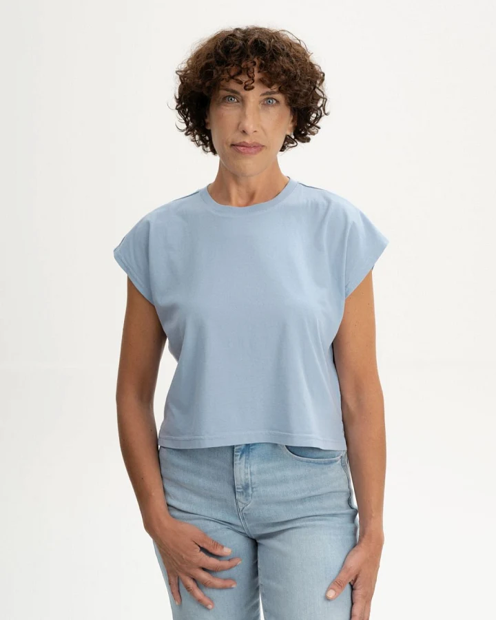 Cropped T-Shirt Bhamini Zartes Blau S