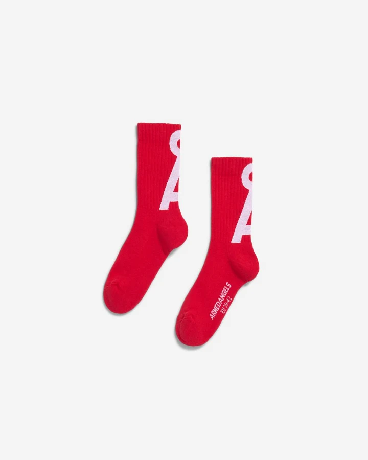 Saamus Short Socks W Mars Red-Broken White 35-38