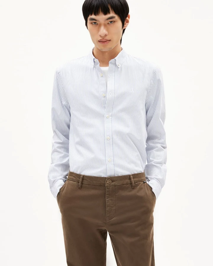 Quaasa Stripe Longsleeve Shirt White-Dark Morning XL