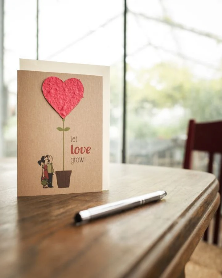Grußkarte Samen - Let Love Grow