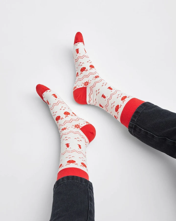 Bio Socken X-Mas Weiß 41-46