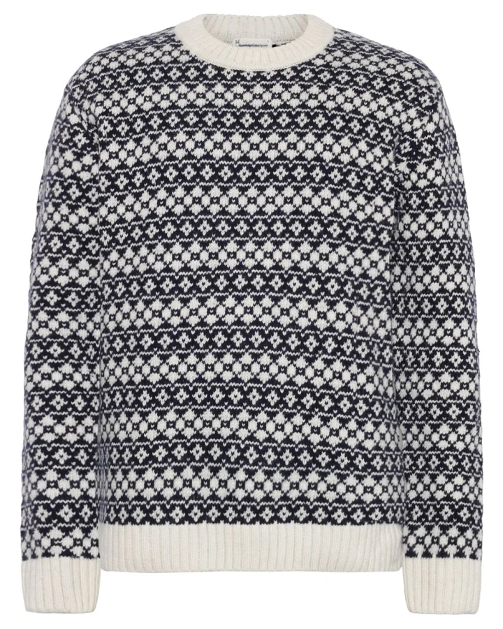 Lambswool Crew Neck Knit RWS Blue Stripe XXL