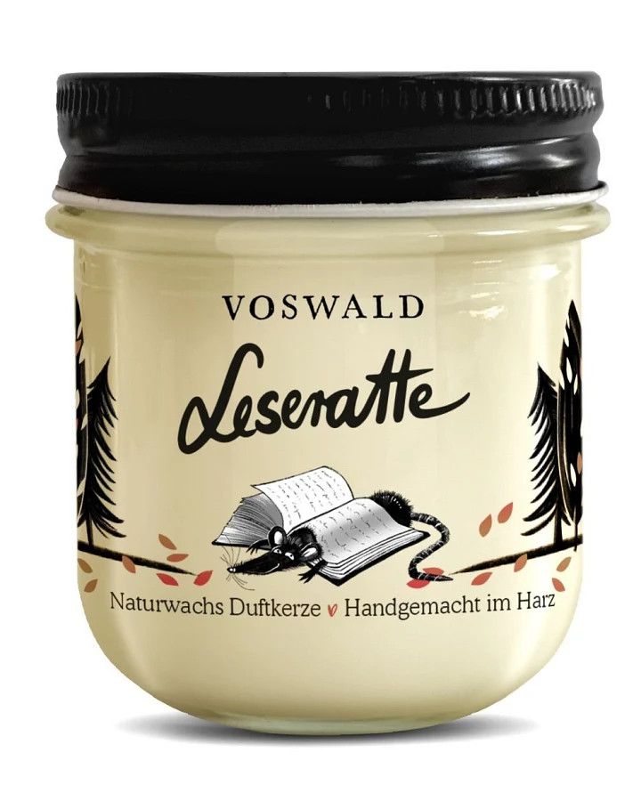 Duftkerze - Rapswachs - Leseratte 150g