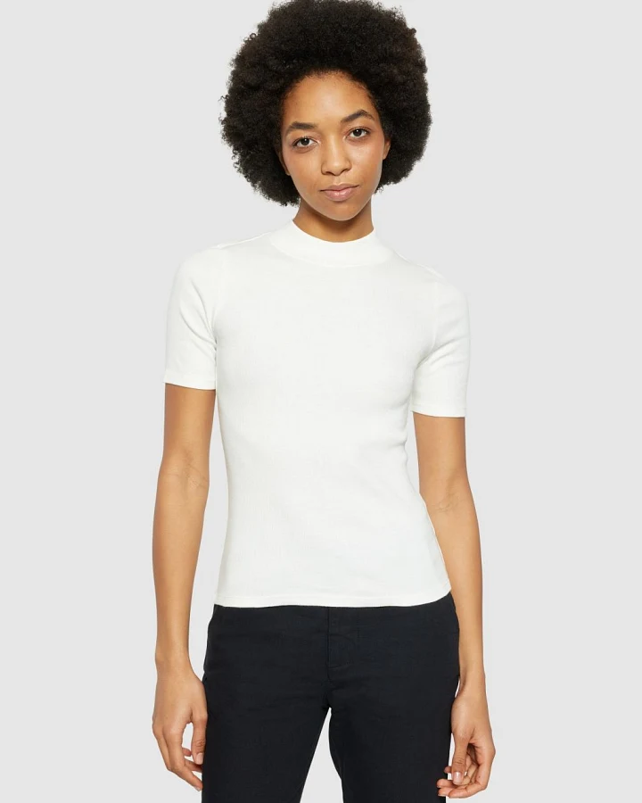 Regenerative Organic Cotton High Neck Rib Star White XL