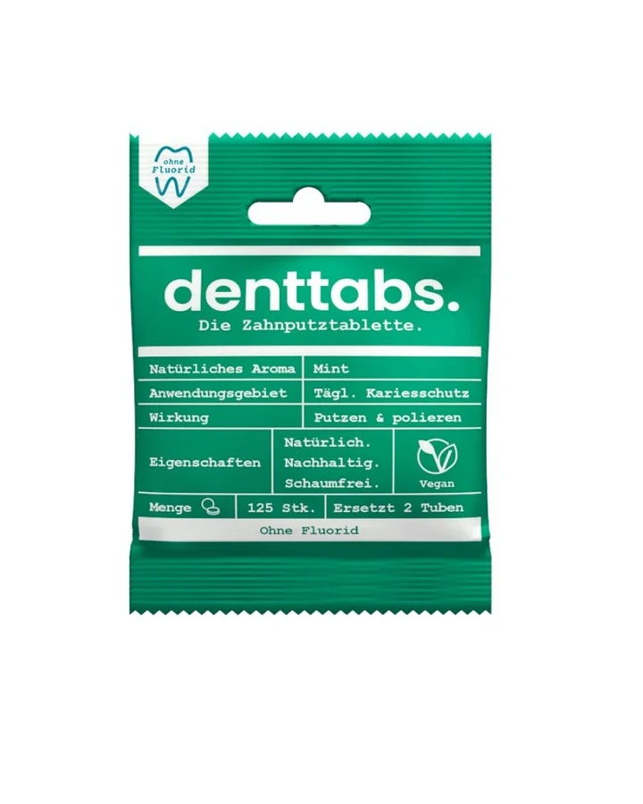 Die Zahnputztablette Mint ohne Fluorid 125 Stück